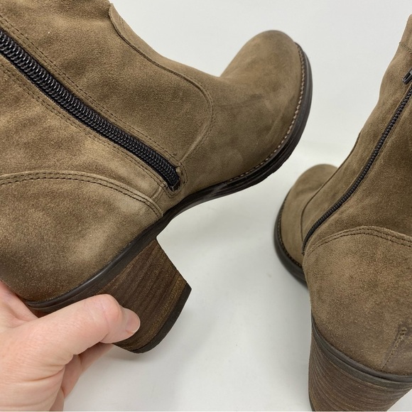 Taos Shaka Taupe Suede Zip Ankle Boots - Picture 7 of 9